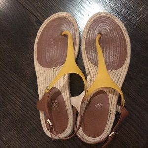 Michael Kors yellow and Leather Sandals